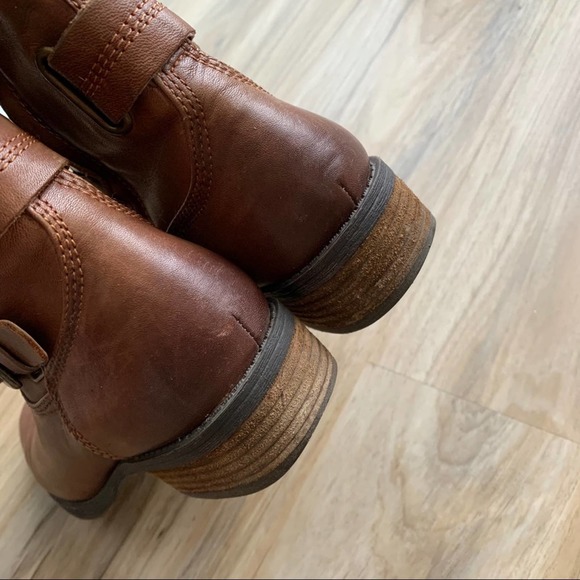 ARTURO CHIANG Brown Leather Tall Heeled Boots - Size 7 - Picture 6 of 11